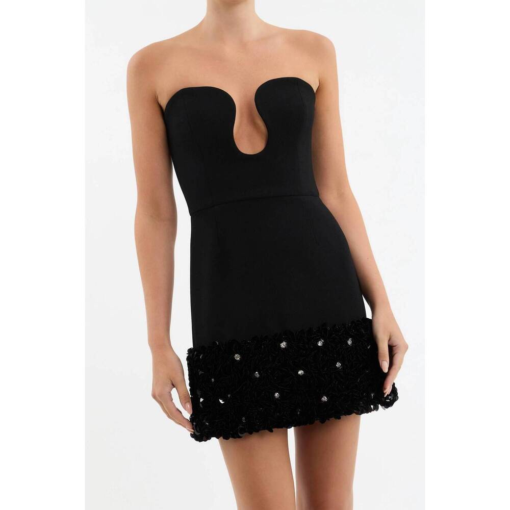NEW REBECCA VALLANCE elaine mini dress in black